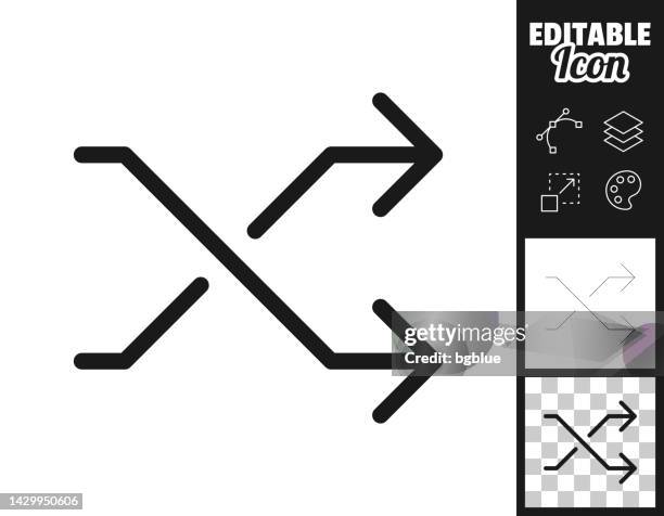 shuffle. icon for design. easily editable - play button transparent background stock illustrations