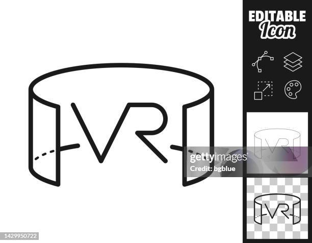 vr - virtuelle realität. icon für design. leicht editierbar - winkeldisplay stock-grafiken, -clipart, -cartoons und -symbole