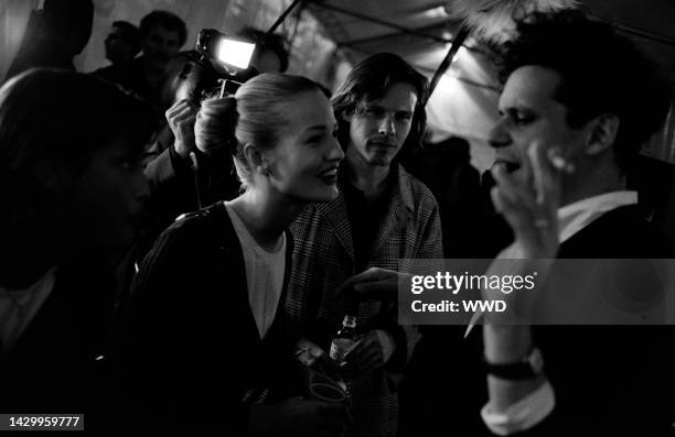 Designer Isaac Mizrahi and model Karen Mulder