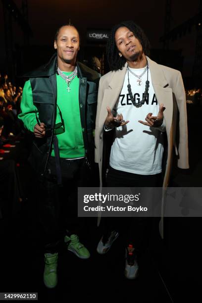 Laurent Bourgeois aka Lil Beast and Larry Bourgeois aka Ca Blaze attend the "Le Defile Walk Your Worth" By L'Oreal Paris Womenswear Spring/Summer...