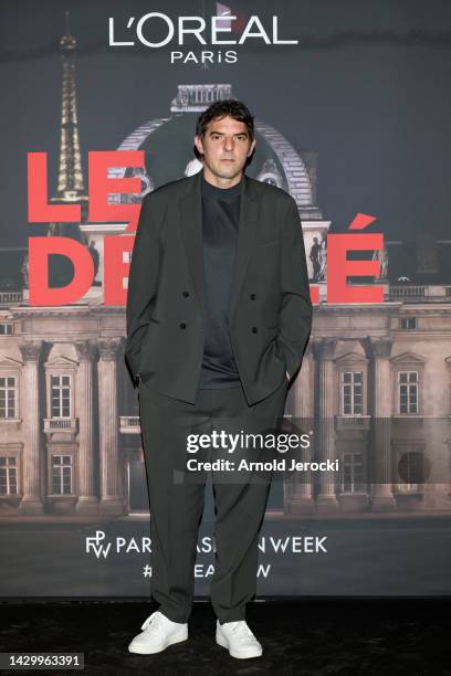 Damien Bonnard attends the "Le Defile Walk Your Worth" By L'Oreal Paris Womenswear Spring/Summer 2023 show as part of Paris Fashion Week on October...