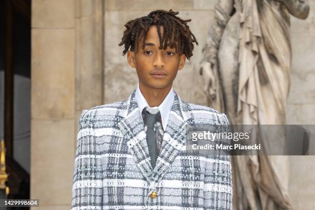 Jaden Smith attends the Thom Browne Womenswear Spring/Summer 2023 show as part of Paris Fashion Week on October 03, 2022 in Paris, France.