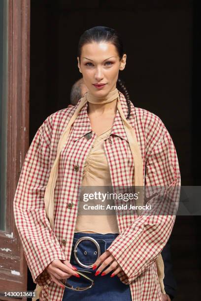 Bella Hadid attends the Paris Fashion Week - Womenswear Spring/Summer 2023 - Day Eight on October 03, 2022 in Paris, France.
