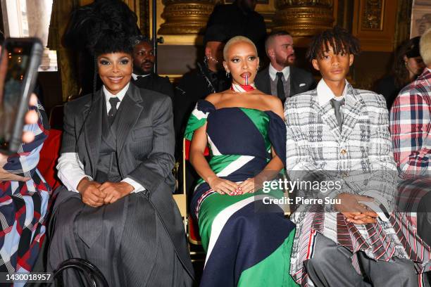 Janet Jackson, Doja Cat and Jaden Smith attend the Thom Browne Womenswear Spring/Summer 2023 show as part of Paris Fashion Week on October 03, 2022...