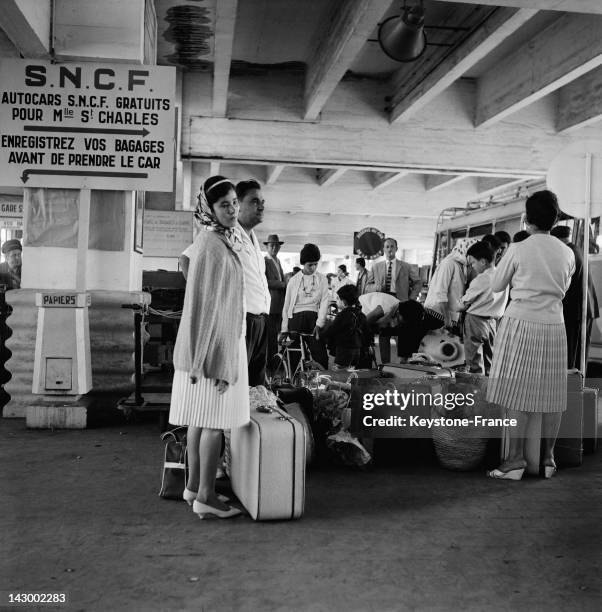 Repatriated people from Algeria arrive in Marseille aboard the ship Ville De Tunis, in Marseille, France on July 20, 1962.