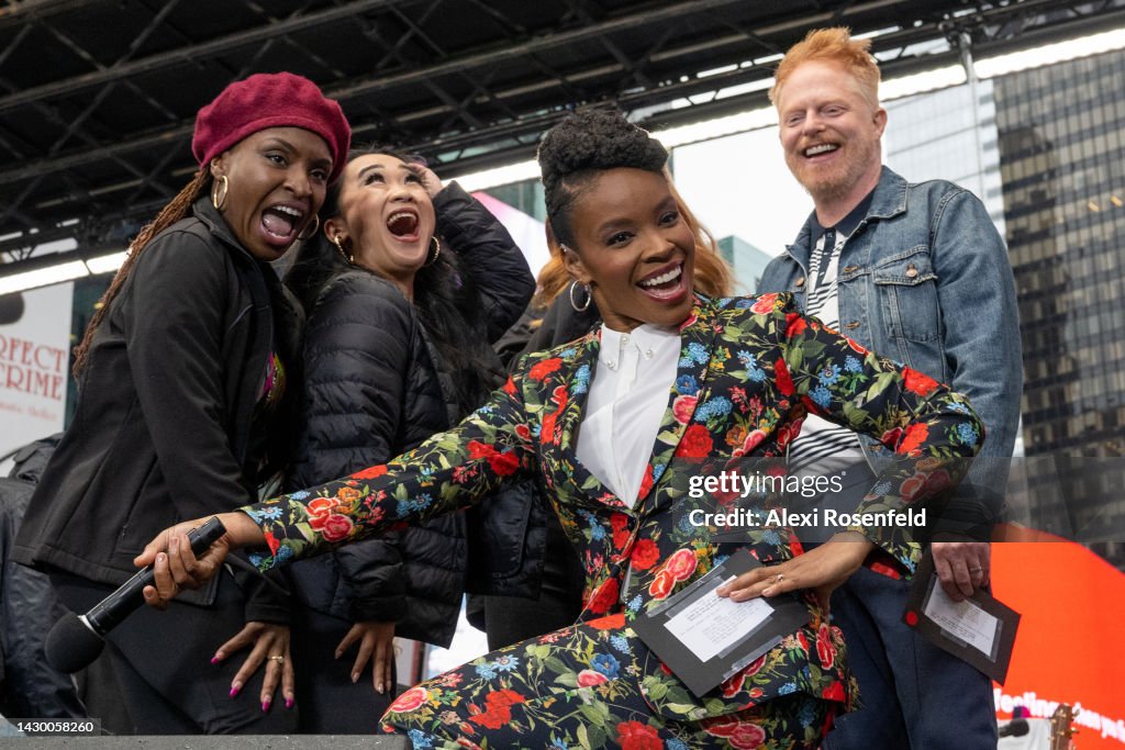 Bre Jackson, Andrea Macasaet, pose with Amber Ruffin and Jesse Tyler ...