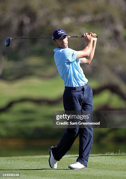 Jonathan Byrd hits a shot during the second round of the Arnold Palmer Invitational presented by MasterCard at the Bay Hill Club and Lodge on March...