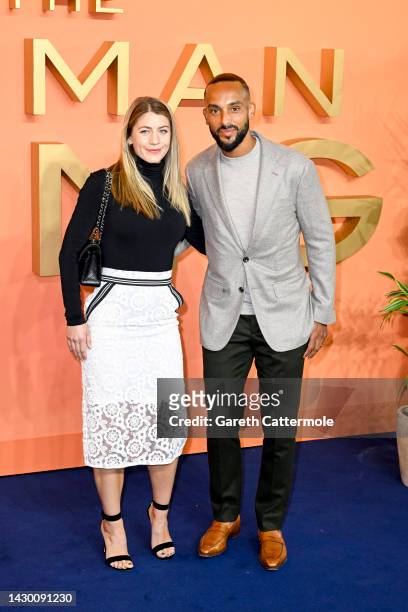 Melanie Walcott and Theo Walcott attend "The Woman King" UK Gala Screening at Odeon Luxe Leicester Square on October 03, 2022 in London, England.