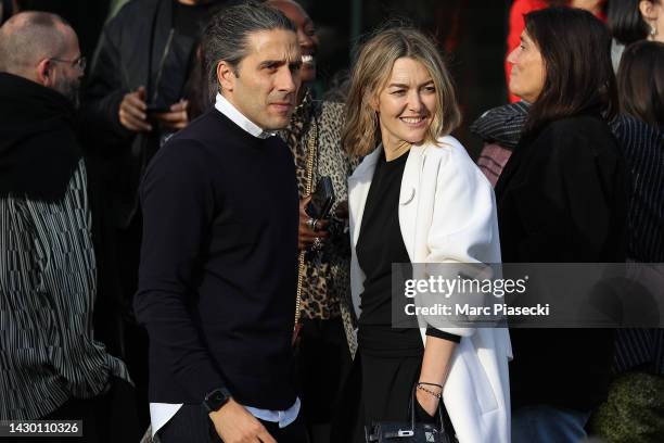 Marta Ortega and Carlos Torretta are seen ahead of the "Yeezy Season 9 YZYSZN9" show on October 03, 2022 in Paris, France.