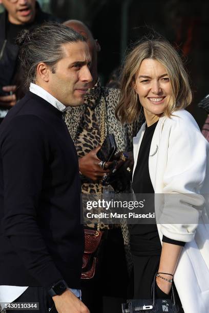 Marta Ortega and Carlos Torretta are seen ahead of the "Yeezy Season 9 YZYSZN9" show on October 03, 2022 in Paris, France.