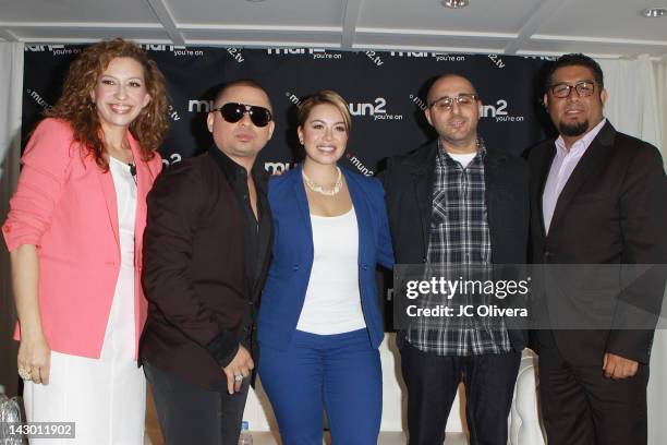 Mun2 GM Diana Mogollon, Larry Hernandez, Janney 'Chiquis' Marin, Haythem Haddad and Senior VP Flavio Morales attend mun2 television program lineup...