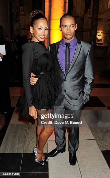 Singer Jade Ewen and Cairo Woodward attend Jonathan Shalit's 50th birthday party at The V&A on April 17, 2012 in London, England.