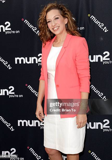 Diana Mogollon, General Manager mun2, attends Mun2 2012 television program lineup preview press conference at SLS Hotel at Beverly Hills on April 17,...