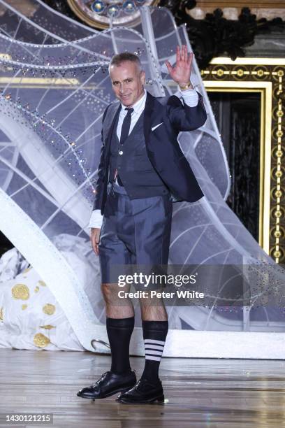 Thom Browne walks the runway during the Thom Browne Womenswear Spring/Summer 2023 show as part of Paris Fashion Week on October 03, 2022 in Paris,...