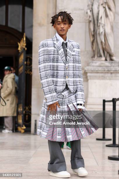 Jaden Smith is seen on day eight of Paris Fashion Week - Womenswear Spring/Summer 2023 on October 03, 2022 in Paris, France.
