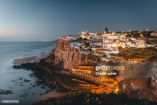 building on coast, cascais, portugal - cascais portugal stock pictures, royalty-free photos & images