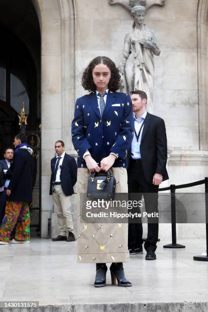Ella Emhoff attends the Thom Browne Womenswear Spring/Summer 2023 show as part of Paris Fashion Week on October 03, 2022 in Paris, France.