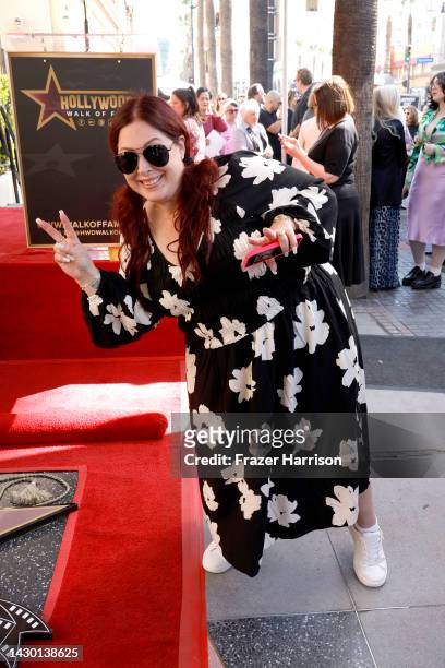 Carnie Wilson attends the unveiling of "Mama" Cass Elliott honored with a star on the Hollywood Walk of Fame posthumously on October 03, 2022 in...