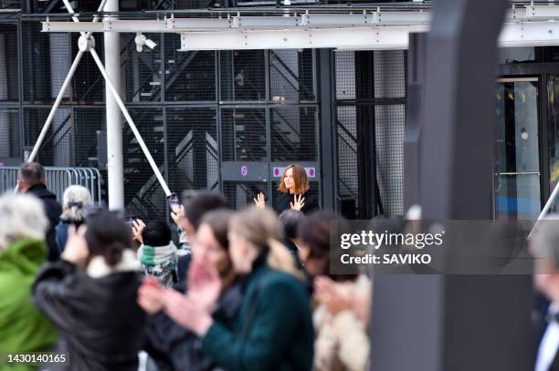 Fashion designer Stella McCartney walks the runway during the Stella McCartney Ready to Wear Spring/Summer 2023 fashion show as part of the Paris...