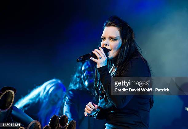 Anette Olzon of Nightwish performs at Palais Omnisports de Bercy on April 17, 2012 in Paris, France.