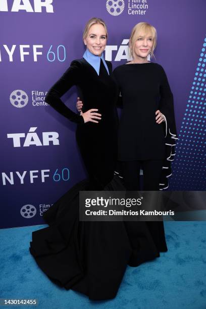 Nina Hoss and Cate Blanchett attend the "TÁR" red carpet event during the 60th New York Film Festival at Alice Tully Hall, Lincoln Center on October...