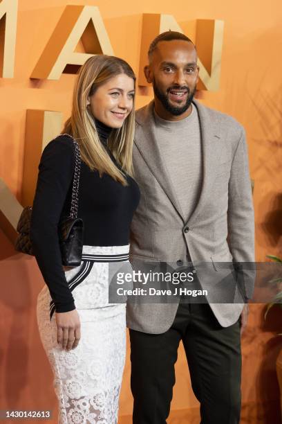 Melanie Walcott and Theo Walcott attends "The Woman King" UK Gala Screening at Odeon Luxe Leicester Square on October 03, 2022 in London, England.