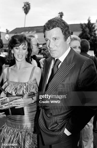 Marcy Lafferty and William Shatner attend an event at Chasen's, a restaurant in Los Angeles, California, on September 1984.