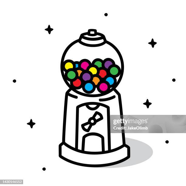 gumball machine doodle 5 - hard candy stock illustrations