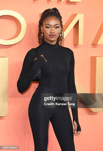 Athena attends "The Woman King" UK Gala Screening at Odeon Luxe Leicester Square on October 03, 2022 in London, England.