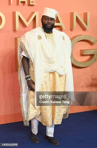 Jimmy Odukoya attends "The Woman King" UK Gala Screening at Odeon Luxe Leicester Square on October 03, 2022 in London, England.