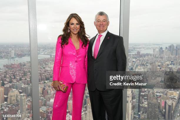 Elizabeth Hurley and William P. Lauder light The Empire State Building pink in honor of The Estée Lauder Companies' Breast Cancer Campaign's 30th...