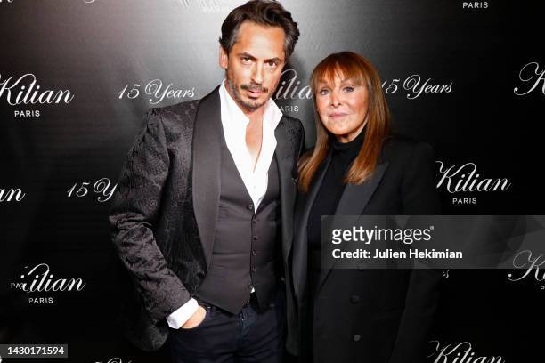 Kilian Hennessy and Babeth Djian attend the photocall for the celebration of Kilan Paris' 15th anniversary as part of Paris Fashion Week at Hotel...