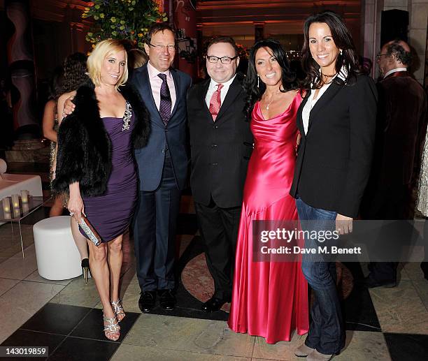 Joy Canfield, Richard Desmond, Jonathan Shalit, Katrina Shalit and Andrea McLean attend Jonathan Shalit's 50th birthday party at The V&A on April 17,...