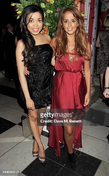 Dionne Bromfield and guest attend Jonathan Shalit's 50th birthday party at The V&A on April 17, 2012 in London, England.