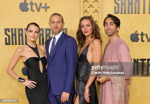 Elektra Kilbey, Charlie Hunnam, Antonia Desplat, and Shubham Saraf attend the Apple TV+ Original Series "Shantaram" Premiere at Regency Village...