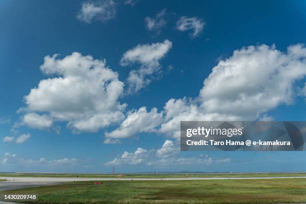 naha airport in naha city of japan - clear sky clouds stock pictures, royalty-free photos & images