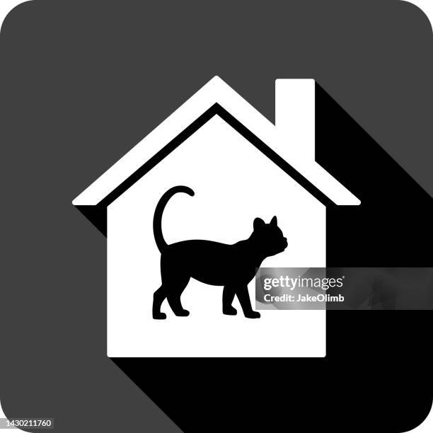 house cat icon silhouette 1 - cat walking stock illustrations