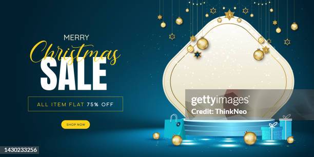 christmas and new year festive advertising background with product podium - stage decoration stock illustrations
