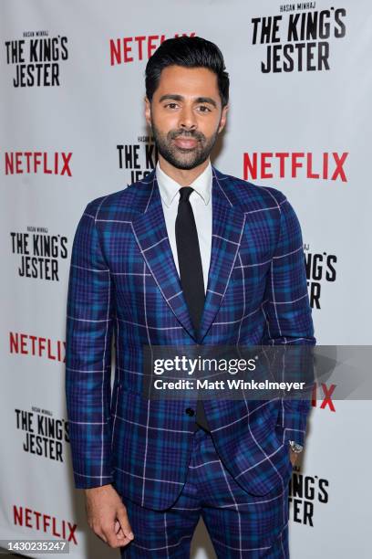 Hasan Minhaj attends the premiere party for Netflix Comedy Special "Hasan Minhaj: The King's Jester" at Rideback Ranch on October 03, 2022 in Los...