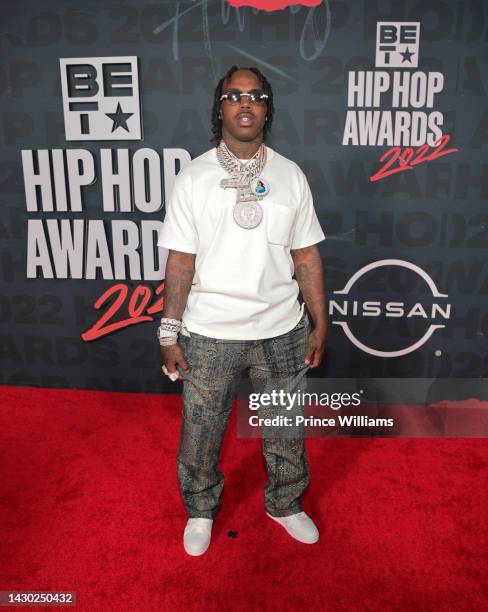 Rapper EST Gee attends BET Hip Hop Awards 2022 on September 30, 2022 in Atlanta, Georgia.