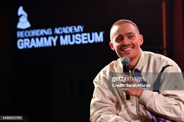 Dermot Kennedy speaks during The Drop: Dermot Kennedy at The GRAMMY Museum on October 03, 2022 in Los Angeles, California.