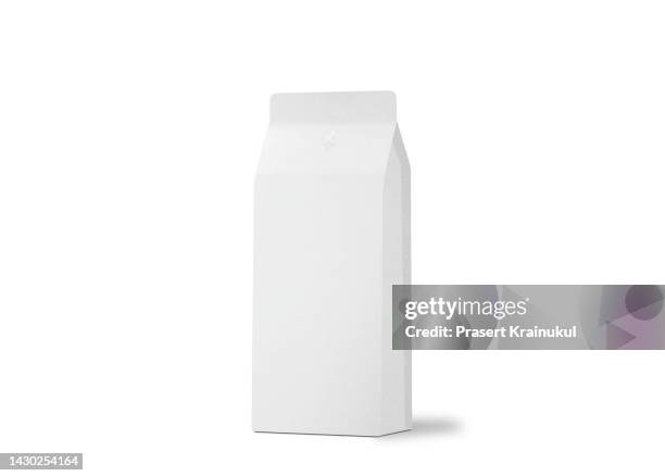 mockup coffee bag on white background - white packaging stock pictures, royalty-free photos & images