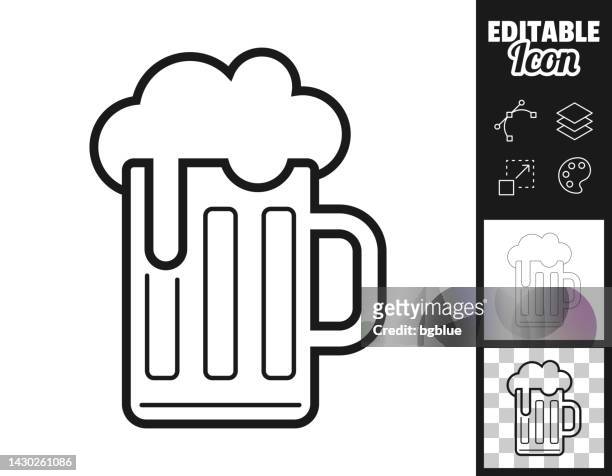 ilustraciones, imágenes clip art, dibujos animados e iconos de stock de taza de cerveza. icono para el diseño. fácilmente editable - beer transparent background