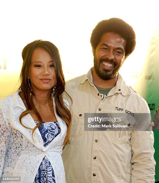 Ashley Rohan Rohan Marley and his wife Ashley arrive for the premiere of Magnolia ...