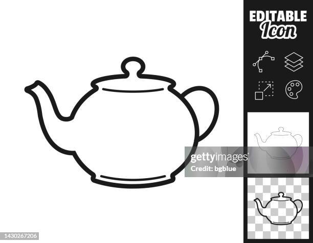 teapot. icon for design. easily editable - teapot stock illustrations