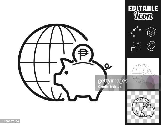 global peso savings. icon for design. easily editable - save planet stock illustrations