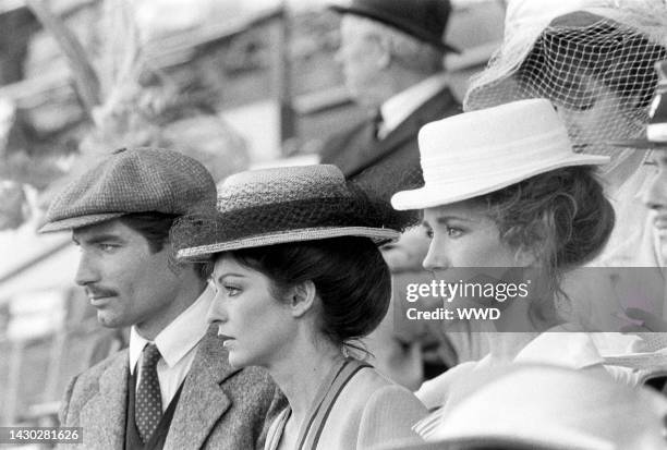 Actresses Marie-France Pisier and Brigitte Fossey and actor Timothy Dalton