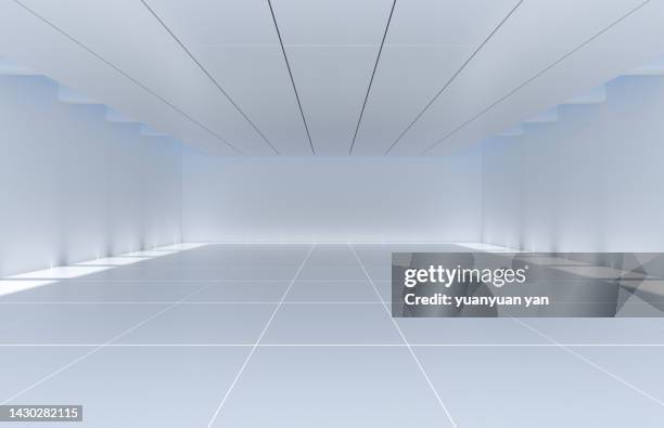 3d rendering exhibition background - tiled floor imagens e fotografias de stock