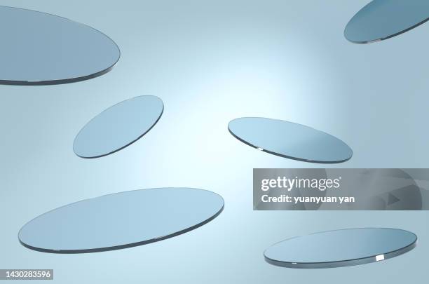 3d rendering exhibition background - glass circle stock pictures, royalty-free photos & images