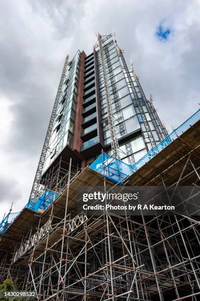 construction work in the centre of manchester, england - manchester england stock pictures, royalty-free photos & images